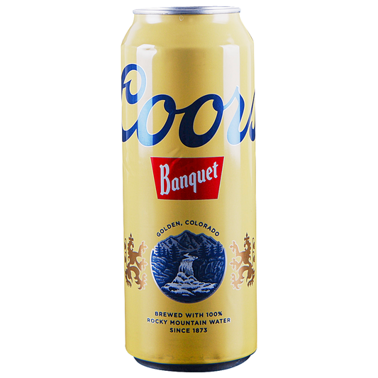 Coors Banquet 24oz beer available at Sip N Burn Liquors, refreshing golden lager for any occasion.