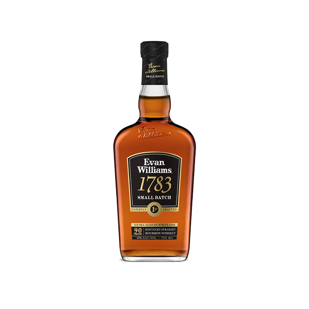 Evan Williams Straight Bourbon 1783 Small Batch 750ml bottle available at Sip N Burn Liquors, premium bourbon whiskey for sipping and cocktails.