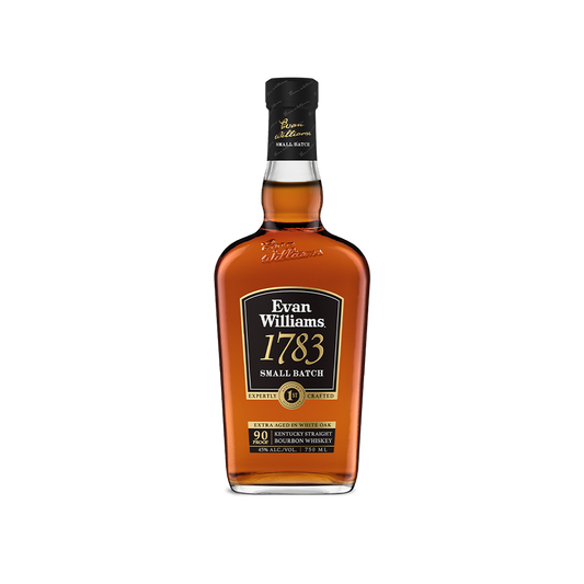 Evan Williams Straight Bourbon 1783 Small Batch 750ml bottle available at Sip N Burn Liquors, premium bourbon whiskey for sipping and cocktails.