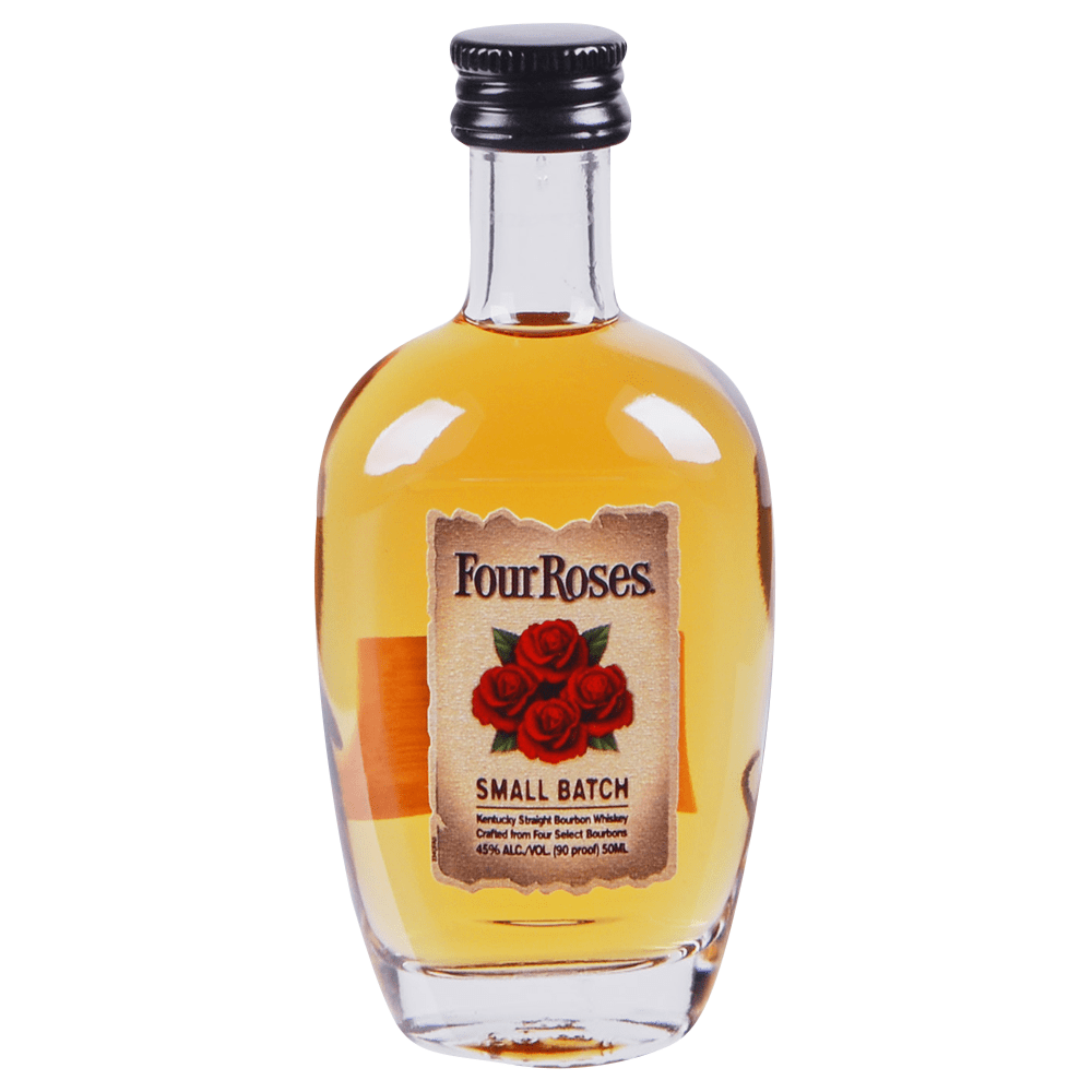 Four Roses Small Batch Bourbon 50ml bottle from Sip N Burn Liquors, a premium Kentucky bourbon known for its rich flavor and smooth finish.