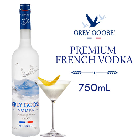 Grey Goose Vodka 750ml bottle available at Sip N Burn Liquors, premium French vodka crafted from fine ingredients for a smooth taste.