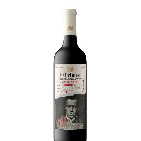 19 Crimes Cabernet Sauvignon - Premium Red Wine from Australia, 750ml Bottle, available at Sip N Burn Liquors