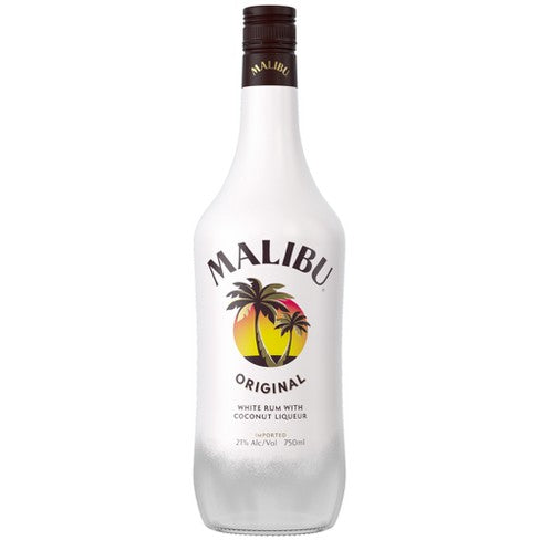 Malibu Coconut Rum 750ml bottle from Sip N Burn Liquors, perfect for cocktails and tropical drinks.