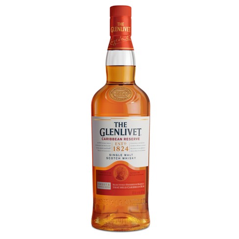 Glenlivet Caribbean Reserve Single Malt Scotch Whisky 750ml bottle available at Sip N Burn Liquors, featuring tropical fruit notes and a rich, smooth finish.