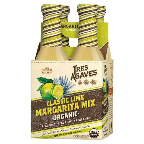 Tres Agaves Lime Margarita Mix - 4pk/8 Fl Oz Bottles available at Sip N Burn Liquors for refreshing cocktail moments