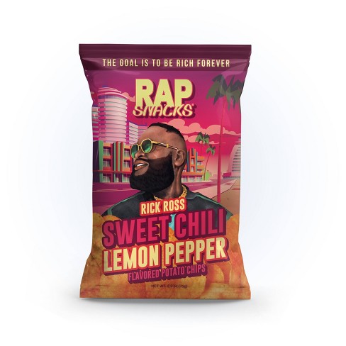 Rap Snacks Sweet Chili Lemon Pepper Potato Chips by Rick Ross 2.5oz available at Sip N Burn Liquors, flavorful snack with a unique blend of spices perfect for any occasion.