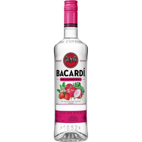 Bacardi Dragonberry Flavored White Rum 750ml Bottle from Sip N Burn Liquors, perfect for cocktails and summer drinks