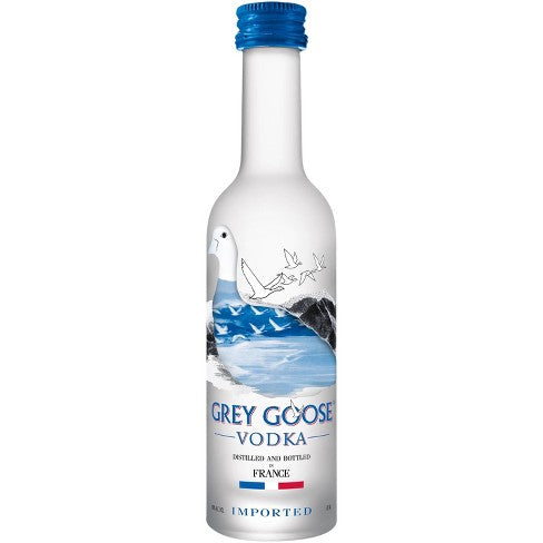 Grey Goose 50ml bottle available at Sip N Burn Liquors, premium vodka for cocktails and celebrations.