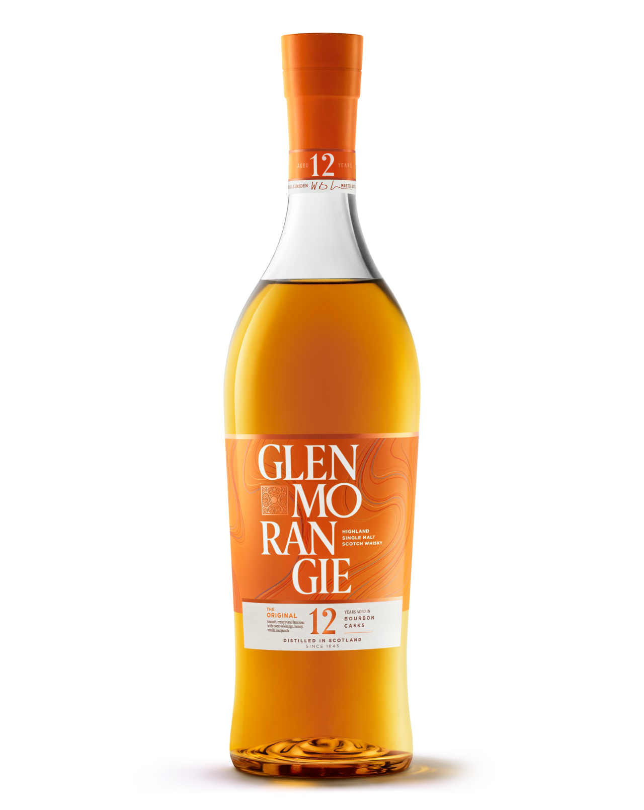 Glemorange 12yr whiskey bottle from Sip N Burn Liquors, showcasing rich amber color and elegant label design