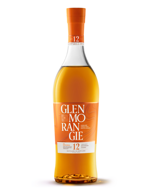 Glemorange 12yr whiskey bottle from Sip N Burn Liquors, showcasing rich amber color and elegant label design