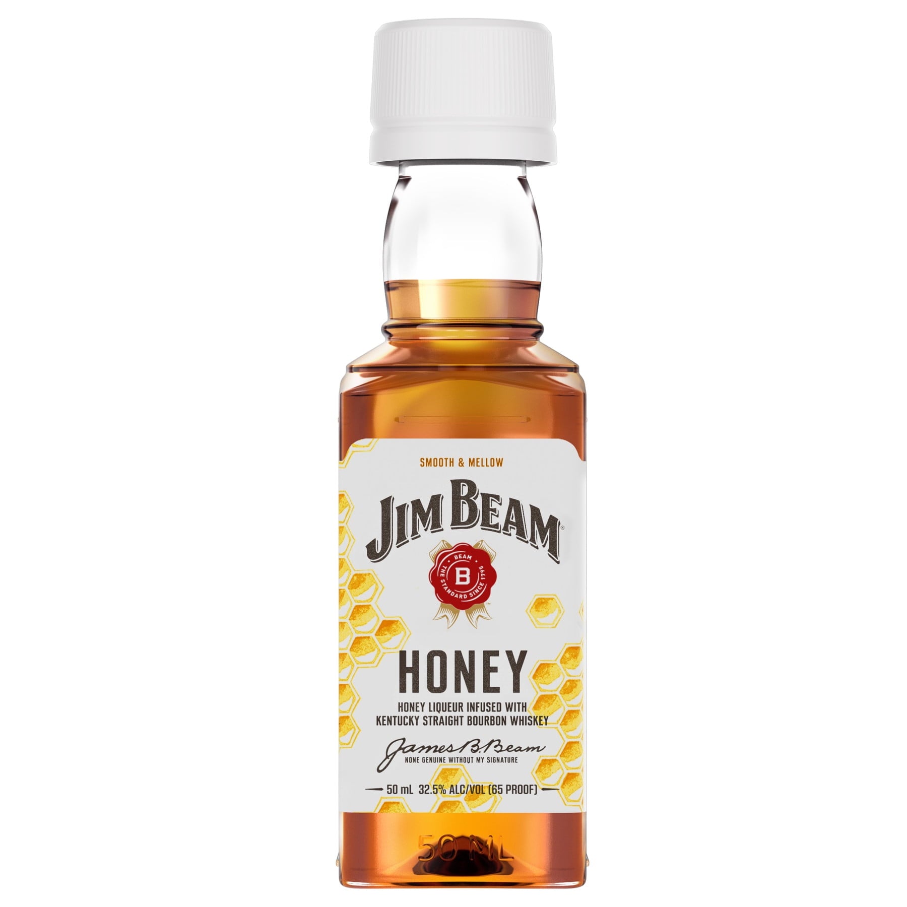 Jim Beam Honey Bourbon Whiskey Flavored 50ml Bottle from Sip N Burn Liquors - Sweet, smooth, and perfect for sipping or mixing.