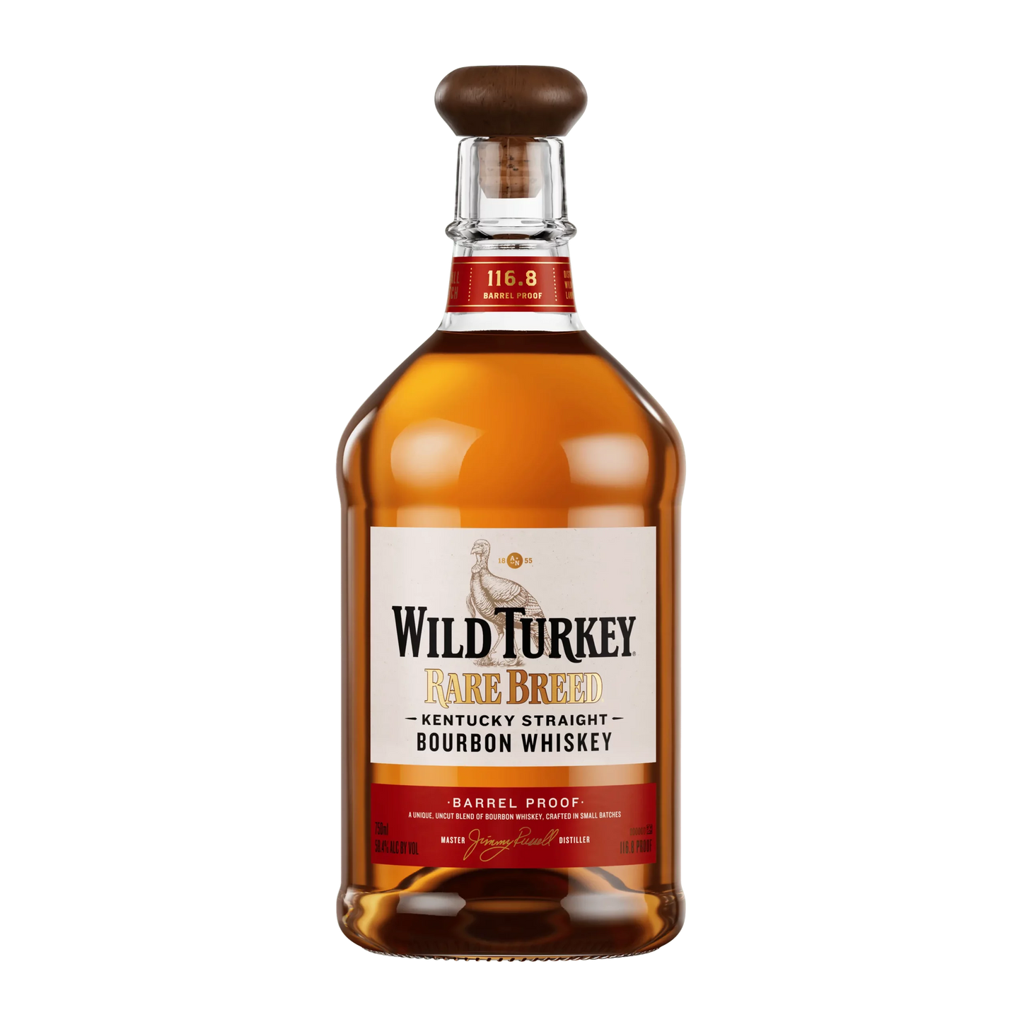 Wild Turkey Rare Breed Barrel Proof 750ml at Sip N Burn Liquors - premium bourbon with a robust flavor profile and high proof, perfect for whiskey enthusiasts and collectors.