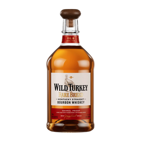 Wild Turkey Rare Breed Barrel Proof 750ml at Sip N Burn Liquors - premium bourbon with a robust flavor profile and high proof, perfect for whiskey enthusiasts and collectors.