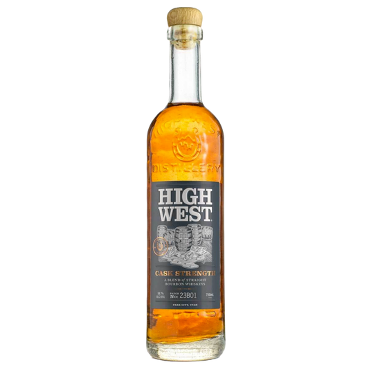 High West Cask Strength whiskey bottle available at Sip N Burn Liquors, rich flavor and premium quality for whiskey enthusiasts.