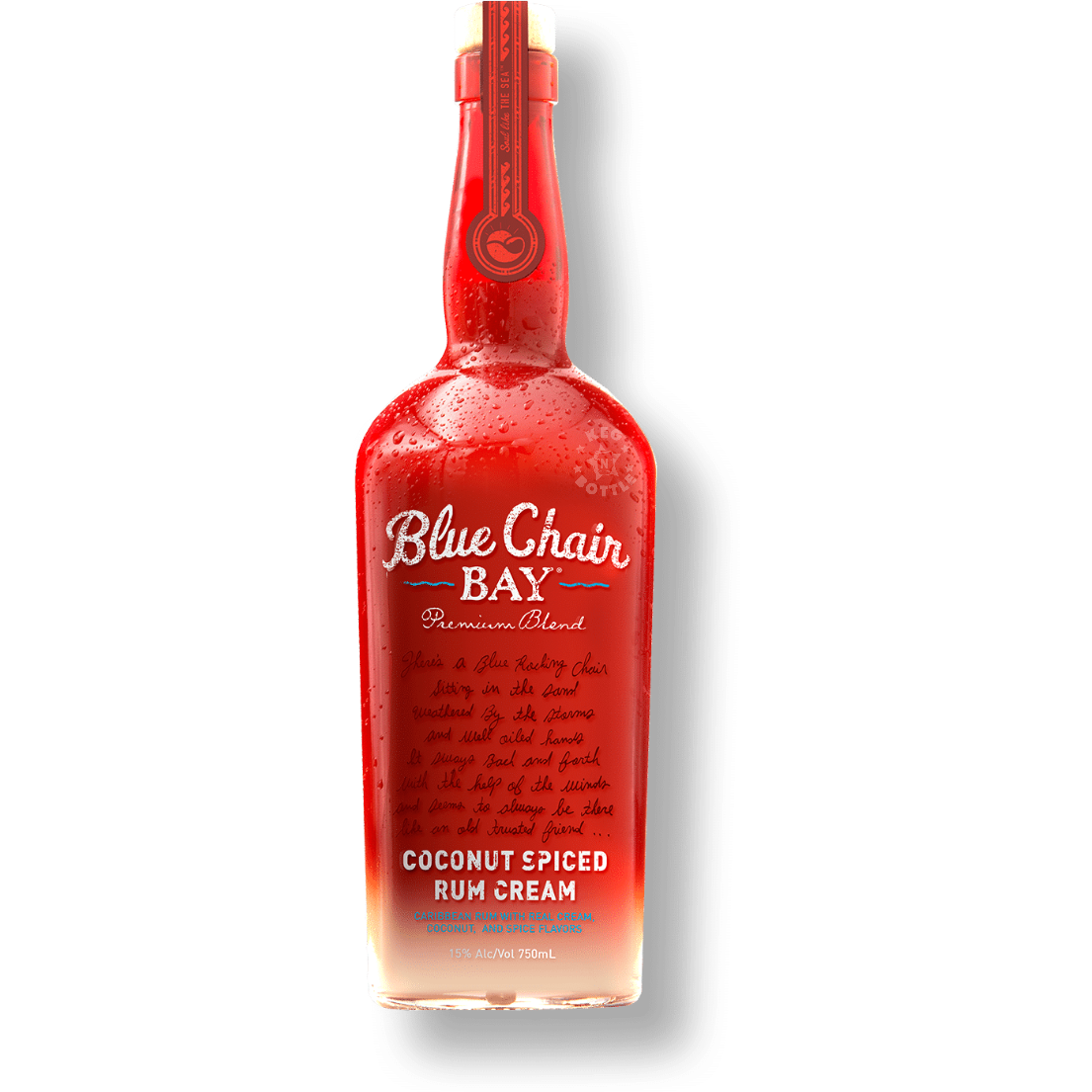 Blue Chair Bay Coconut Spiced Rum Cream 750ml Bottle available at Sip N Burn Liquors, perfect for tropical cocktails and beach-inspired drinks.