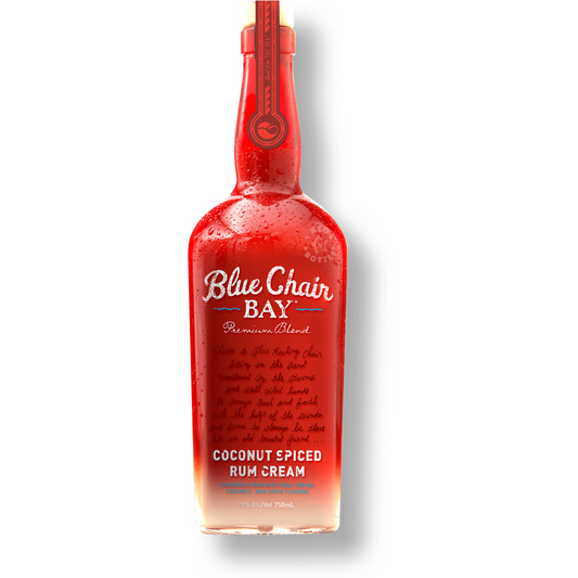 Blue Chair Bay Coconut Spiced Rum Cream 750ml Bottle available at Sip N Burn Liquors, perfect for tropical cocktails and beach-inspired drinks.