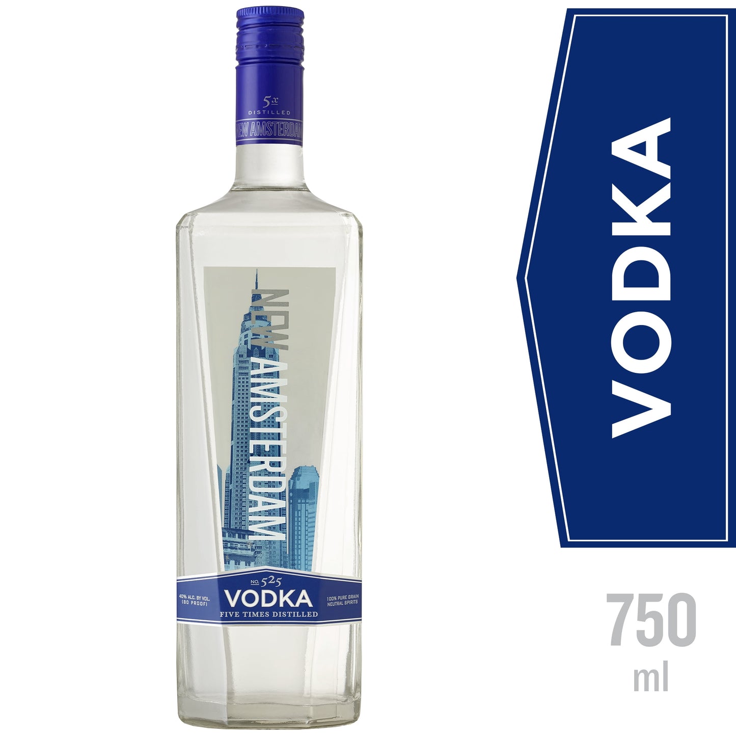 New Amsterdam 80 Proof Vodka 750ml bottle available at Sip N Burn Liquors, premium quality vodka for cocktails and mixing.