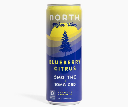 THC North Higher Vibes Blueberry Citrus product image from Sip N Burn Liquors, featuring a vibrant packaging design and enticing flavor profile.