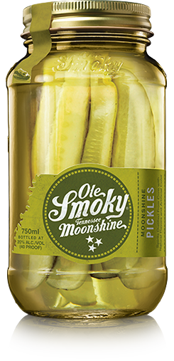 Ole Smoky Moonshine Pickles from Sip N Burn Liquors - a unique and flavorful snack combining the taste of tangy pickles with a spirited twist, perfect for adventurous snackers.