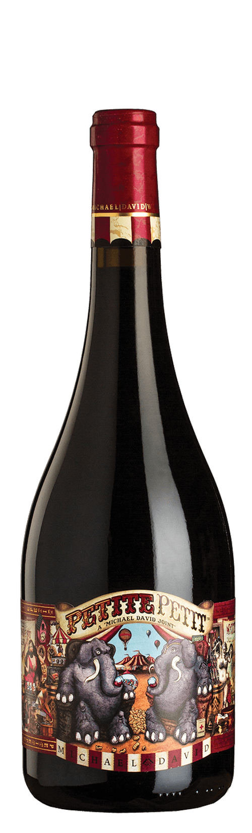 Michael David 'Petite Petit' 750ml bottle, featured at Sip N Burn Liquors, showcasing rich flavors and deep purple hues, perfect for wine enthusiasts.