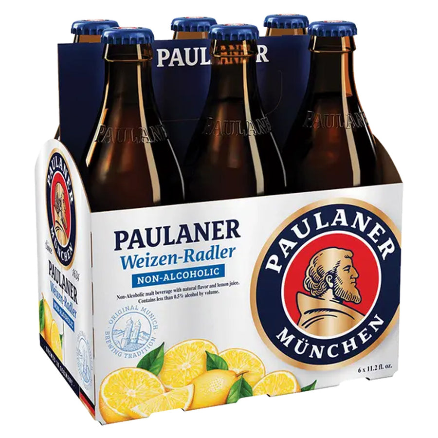 Paulaner NA Radler Non-alcoholic beer 6x 12oz bottles available at Sip N Burn Liquors, refreshing taste without the alcohol.