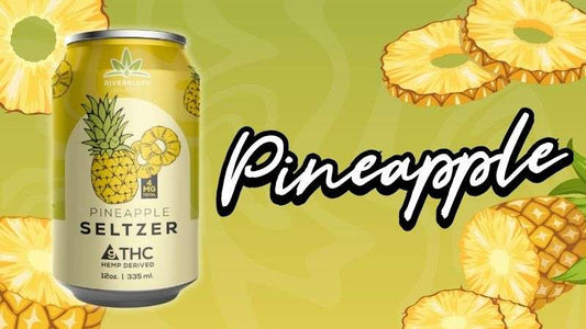 THC River Bluff Pineapple 4pk from Sip N Burn Liquors, refreshing cannabis-infused beverage with tropical pineapple flavor.