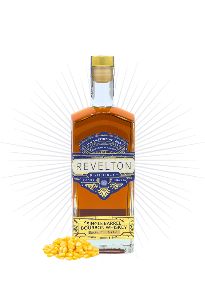 Revelton Single Barrel Bourbon Whiskey available at Sip N Burn Liquors, showcasing premium craftsmanship and rich flavor profiles in a stylish bottle.