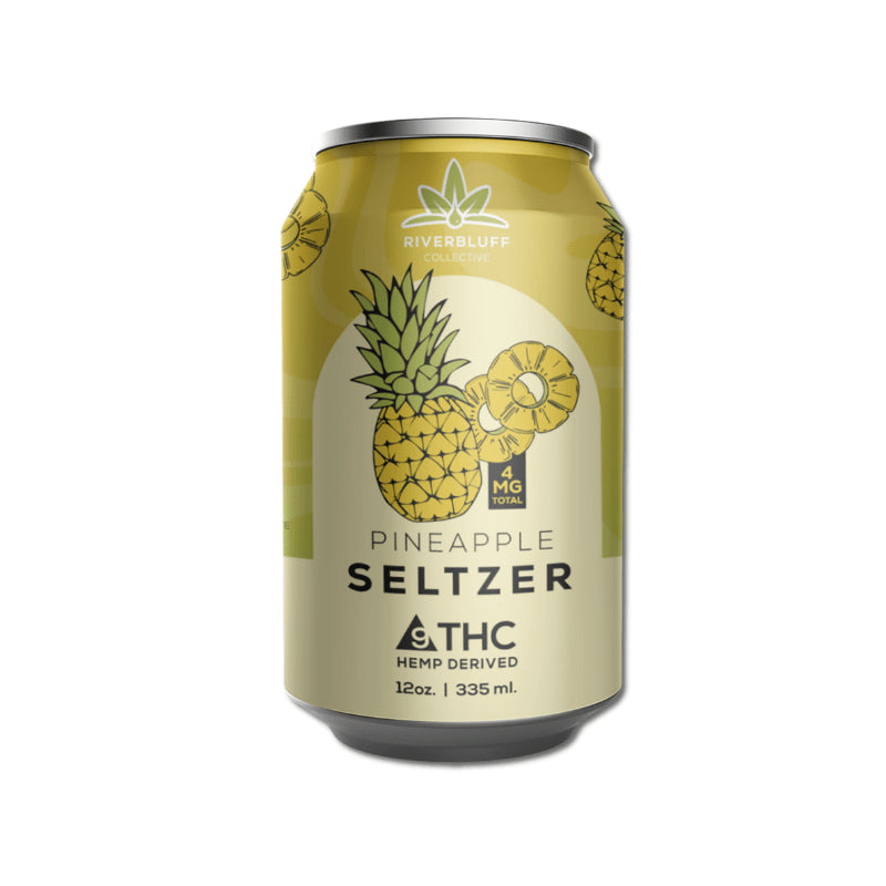 Riverbluff Pineapple Seltzer from Sip N Burn Liquors - refreshing and flavorful pineapple-flavored sparkling beverage perfect for any occasion.