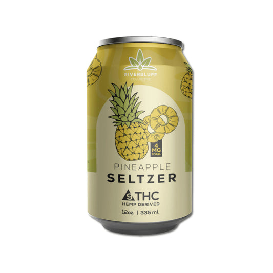 Riverbluff Pineapple Seltzer from Sip N Burn Liquors - refreshing and flavorful pineapple-flavored sparkling beverage perfect for any occasion.