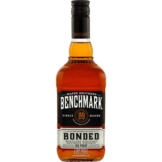 Benchmark Single Season Bonded in Bond Bourbon Whiskey 750ml Bottle available at Sip N Burn Liquors, premium quality bourbon with rich flavors and aromas.