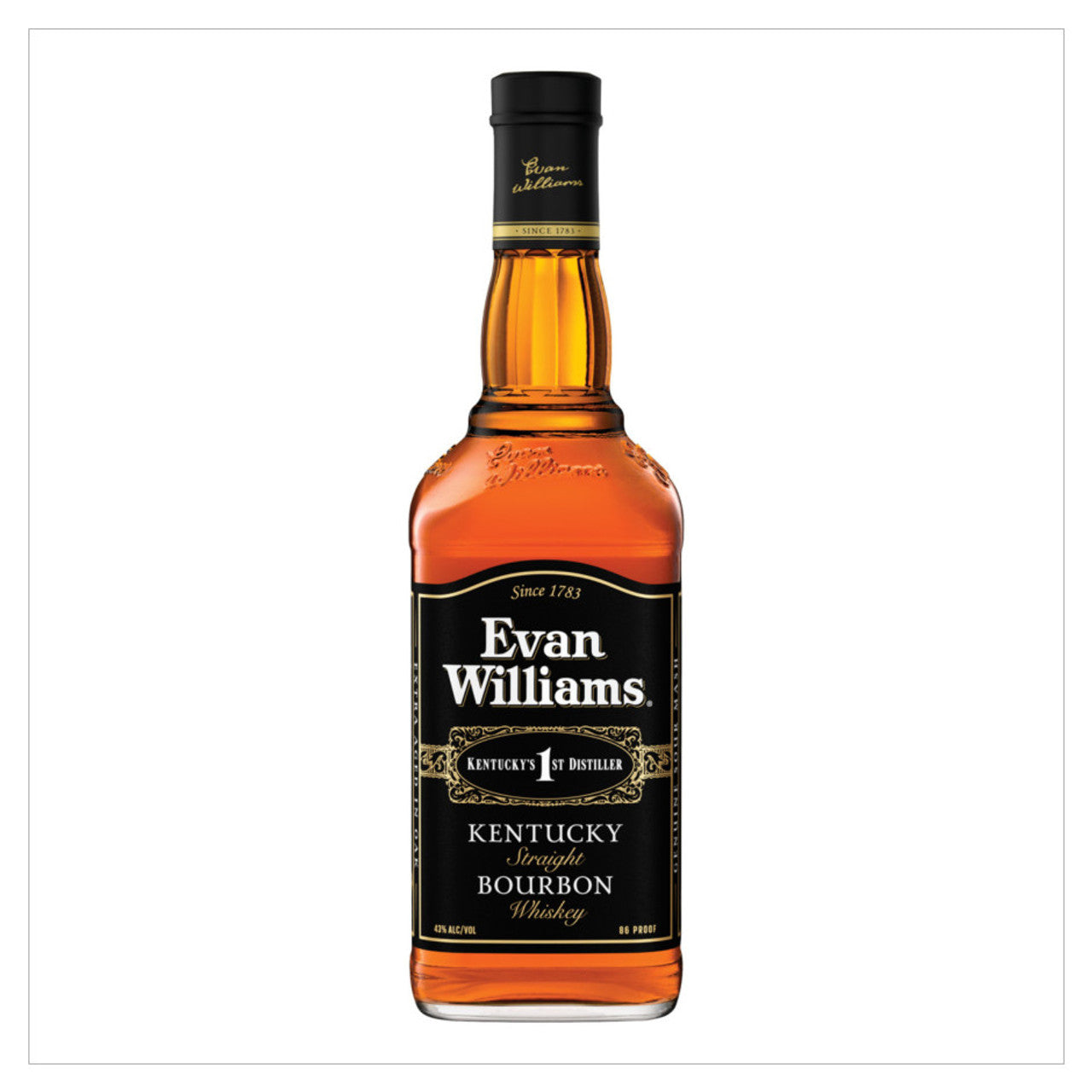 Evan Williams Black Label 750mL bottle available at Sip N Burn Liquors, premium bourbon whiskey for a smooth sipping experience.