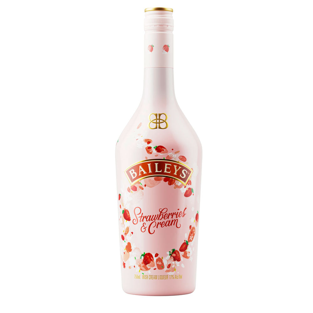 Strawberry Cream liqueur bottle from Sip N Burn Liquors, featuring rich strawberry flavor and creamy texture, perfect for cocktails or sipping.