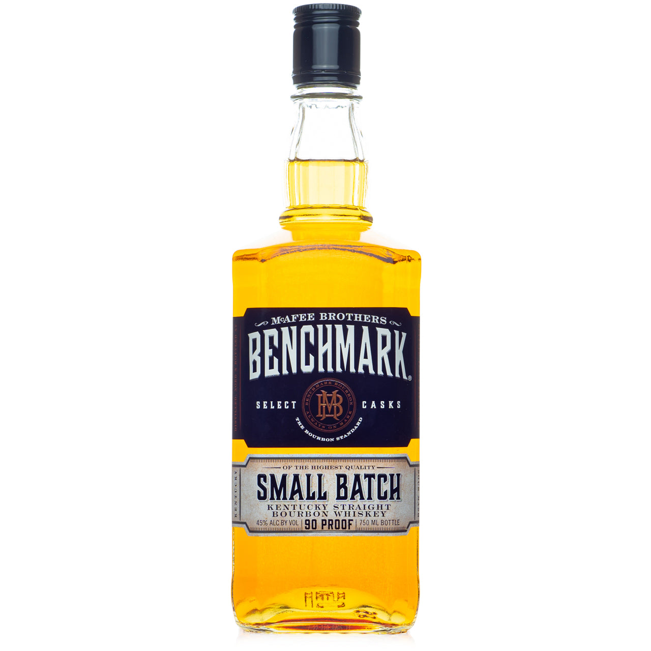 Benchmark Select Cask Small Batch Bourbon Whiskey 750ml Bottle from Sip N Burn Liquors, premium bourbon, smooth flavor, perfect for sipping or mixing.