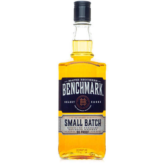 Benchmark Select Cask Small Batch Bourbon Whiskey 750ml Bottle from Sip N Burn Liquors, premium bourbon, smooth flavor, perfect for sipping or mixing.