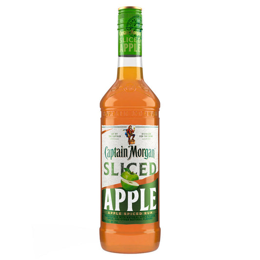 Captain Morgan Sliced Apple Flavored Rum 750ml Bottle from Sip N Burn Liquors, perfect for mixing cocktails or enjoying on its own.