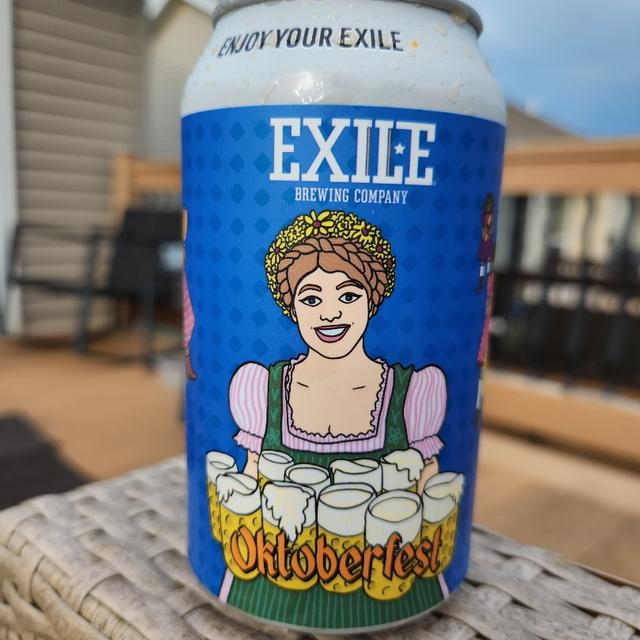 Exile Okto craft beer from Sip N Burn Liquors, showcasing a rich amber color and hoppy aroma, ideal for beer enthusiasts.