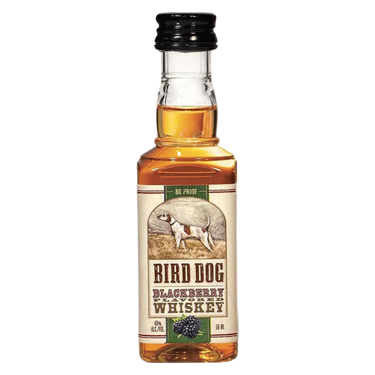 Bird Dog Blackberry Whiskey 50ml (80 Proof) bottle from Sip N Burn Liquors, featuring rich blackberry flavor and smooth finish, perfect for sipping or mixing.