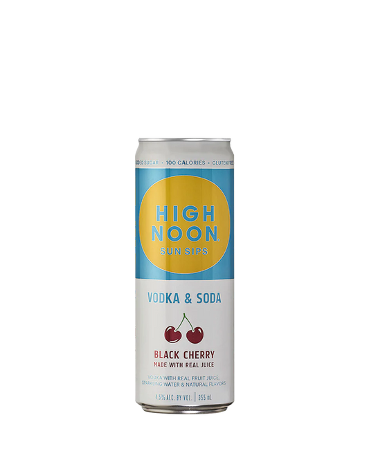 High Noon Black Cherry hard seltzer available at Sip N Burn Liquors, refreshing and flavorful beverage option for any occasion.