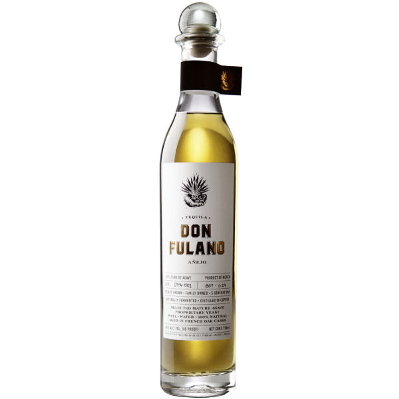 Alt text: Don Fulano Anejo Tequila 750ml bottle available at Sip N Burn Liquors, showcasing its rich amber color and premium packaging for an exceptional sipping experience.