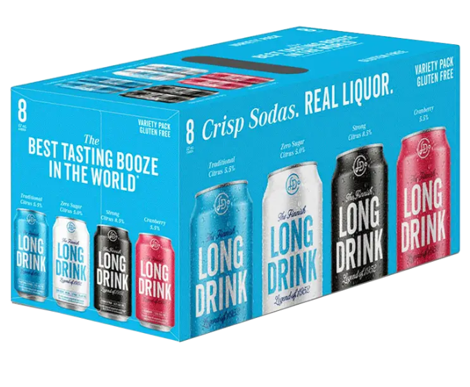 Long Drink Traditional Seltzer RTD Cocktail Cans 355ml available at Sip N Burn Liquors, refreshing ready-to-drink beverage with a perfect blend of flavors for any occasion.