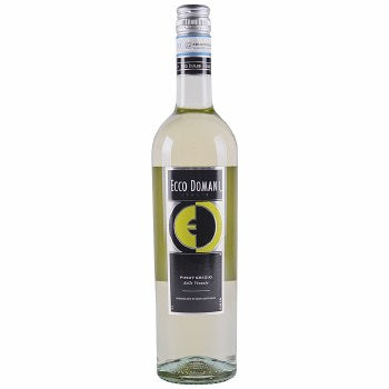 Ecco Domani Pinot Grigio 750ml bottle from Sip N Burn Liquors, featuring crisp and refreshing white wine with notes of green apple and floral aromas.