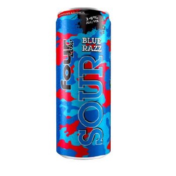 Four Loko Blue Razz Malt Liquor 24oz Can available at Sip N Burn Liquors, refreshing blue raspberry flavored beer with a bold taste.