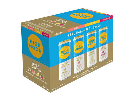 High Noon Iced Tea 8pk available at Sip N Burn Liquors - refreshing mixed drink option for summer occasions.