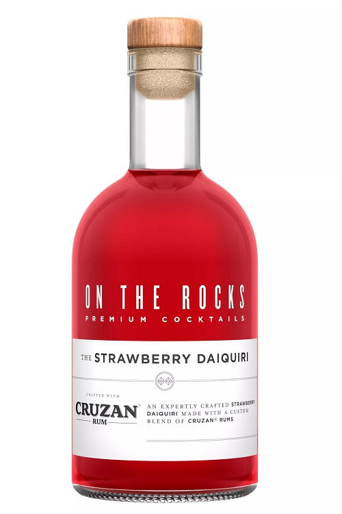 On the Rocks Strawberry Daiquiri RTD 750ml - Refreshing premixed cocktail from Sip N Burn Liquors, perfect for summer gatherings and parties.