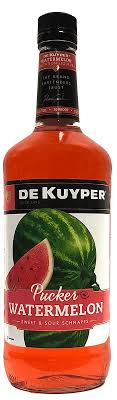 DeKuyper Watermelon Pucker Schnapps Liqueur 1L Bottle available at Sip N Burn Liquors for refreshing cocktails and desserts