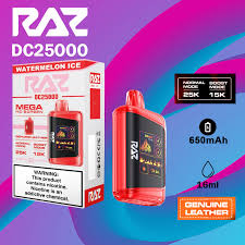 RAZ DC25K Watermelon Ice flavor available at Sip N Burn Liquors, refreshing vape product with a cool watermelon twist.