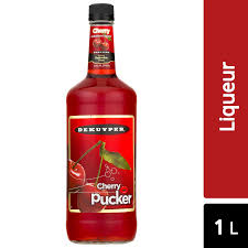 DeKuyper Pucker Cherry Schnapps Liqueur 1L Bottle available at Sip N Burn Liquors, perfect for cocktails and mixed drinks.