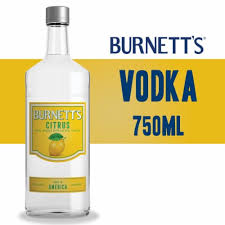 Burnett's Citrus Vodka Flavored 750ml Bottle available at Sip N Burn Liquors, perfect for cocktails and refreshing drinks.