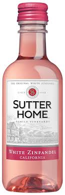 Sutter Home White Zinfandel 187ml bottle available at Sip N Burn Liquors, perfect for refreshing summer sips and casual gatherings.