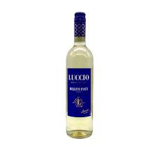 Luccio Moscato wine available at Sip N Burn Liquors, featuring a refreshing sweet flavor and vibrant fruit notes.